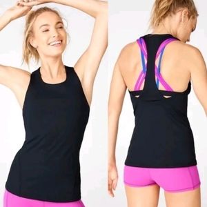 Fabletics Black and Pink Women's Top